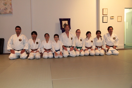 Karate Kyu Test Group Picture Sitting